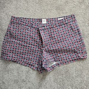 GAP Red and Blue Summer Short Geometric Pattern Size 10